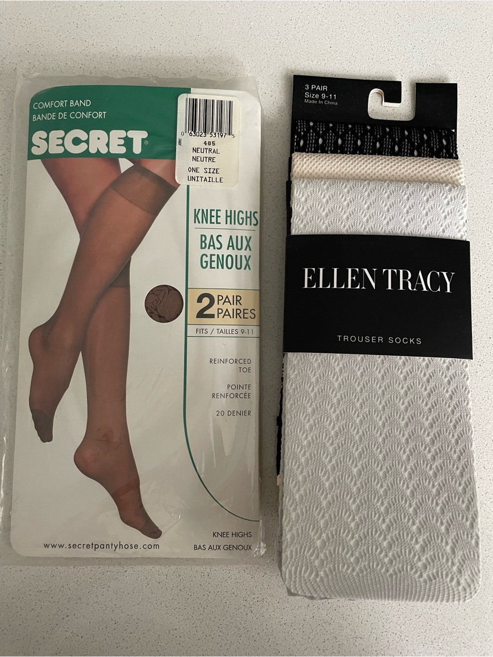 Ellen Tracy 3-Pack Trouser Socks + Secret Neutral Knee Highs 2-Pack